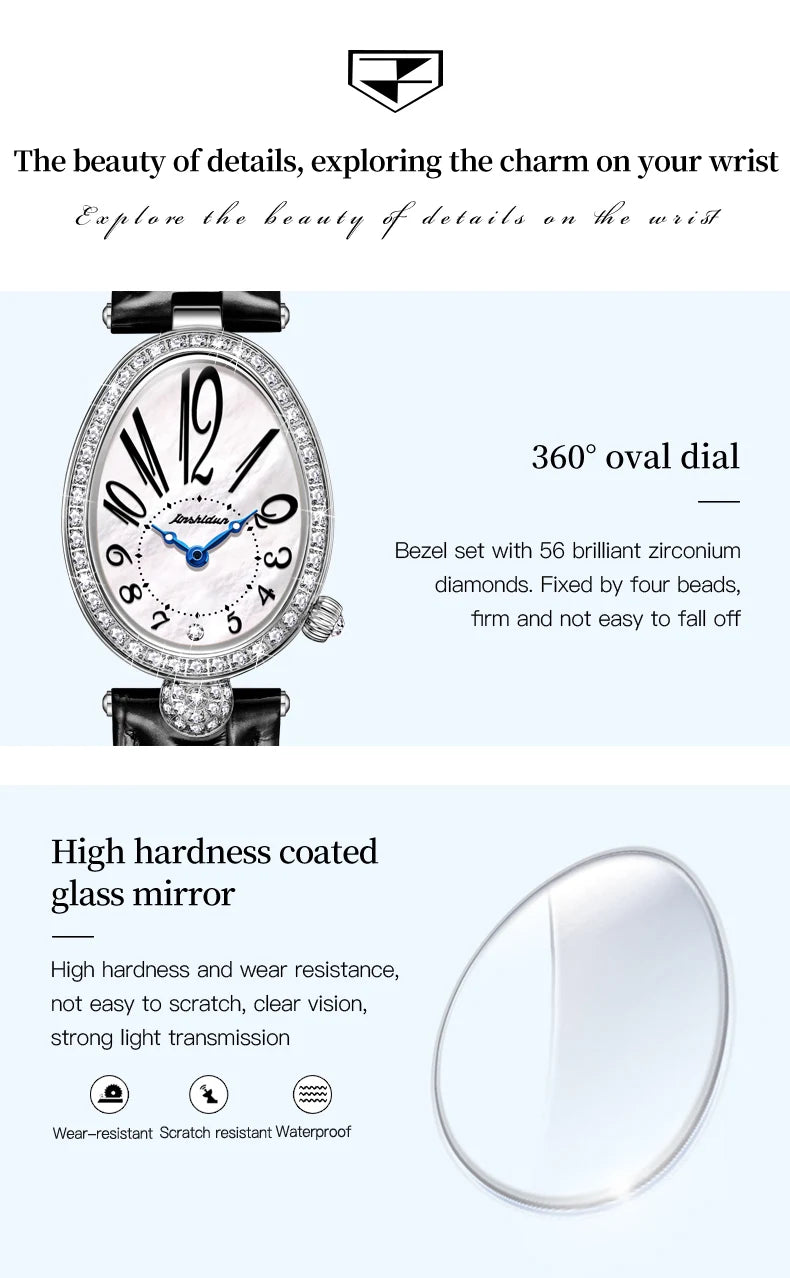 JSDUN 8827 Number Scale Fashion Quartz Watch For Women 50M Waterproof Leather Hand Clock Luxury Business Woman Dress Watches