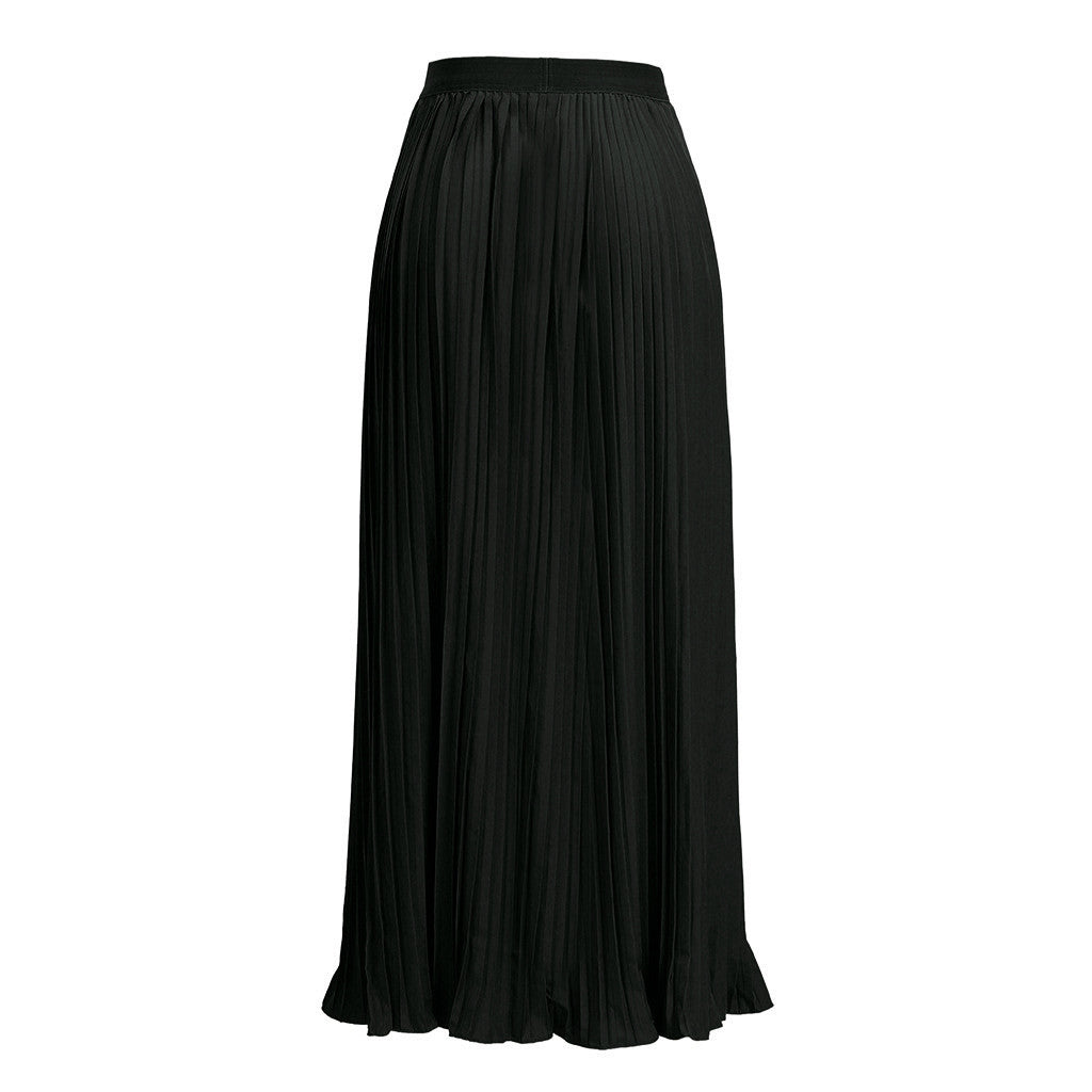 2022 Fashion Womens A-line Pleated Red Skirts Summer Jupe Longue Elastic Vintage Elegant Chic Loose Long Skirt Dropshipping