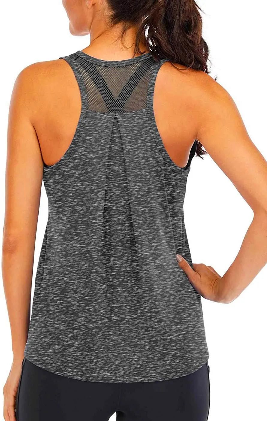 Fitness Women Shirts Sleeveless Loose Hollow Workout Running Blouse Sport T-Shirts Training Sportswear Casual Yoga Vest Top