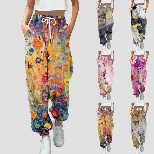 Jogging Pants Women Sport Sweatpants Running Pants Pants Joggers Floral Print Trackpants Loose Fit Pants Bodybuilding Trouser