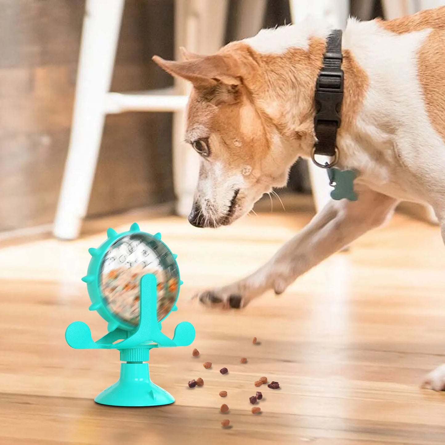 360° Rotating Pet Food Dispenser Interactive Pet Toy Pet Slow Feed Toy No Power Pet Enrichment Toy Strong Suction Cup