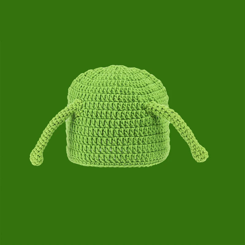 2022 New Balaclava Monster Wool Winter Knitted Devil Hats Halloween Christmas Gifts Winter Warm Green Party Funny Cap Shrek Hat