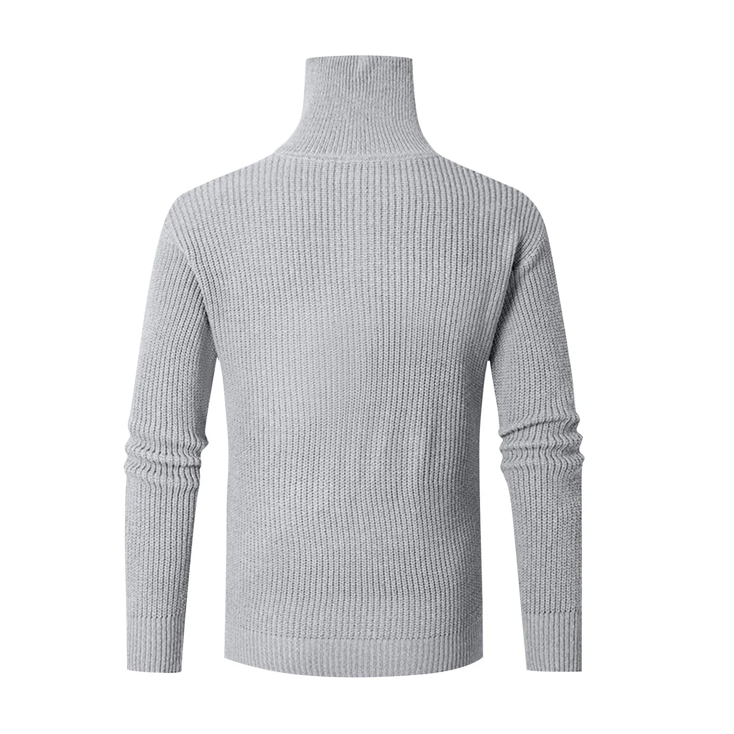 Men'S Long-Sleeved Knitted Lapel Solid Color Pullover Spring And Autumn Long-Sleeved Pullover Sweatshirt Ropa Hombre