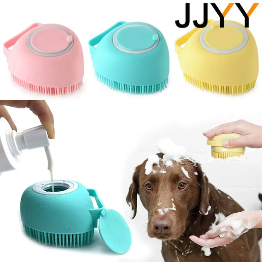 JJYY Bathroom Puppy Big Dog Cat Bath Massage Gloves Brush Soft Safety Silicone Pet Accessories for Dogs Cats Tools Pet Products